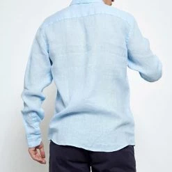 Ανδρικό λινό πουκάμισο FUNKY BUDDHA μπλε -Πλεκτά-Ζακέτες Εκπτώσεις 7007153.0 0001 5 funky buddha ανδρικό λινό πουκάμισο funky buddha μπλε x1000