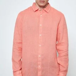 Ανδρικό λινό πουκάμισο FUNKY BUDDHA πορτοκαλί -Πλεκτά-Ζακέτες Εκπτώσεις 7007156.0 0001 3 funky buddha ανδρικό λινό πουκάμισο funky buddha πορτοκαλί x1000