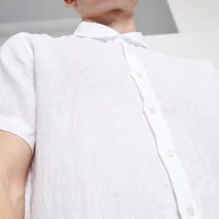 Ανδρικό λινό πουκάμισο FUNKY BUDDHA λευκό -Πλεκτά-Ζακέτες Εκπτώσεις 7007161.0 0001 5 funky buddha ανδρικό λινό πουκάμισο funky buddha λευκό x1000