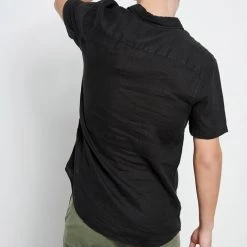 Ανδρικό λινό πουκάμισο FUNKY BUDDHA μαύρο -Πλεκτά-Ζακέτες Εκπτώσεις 7007162.0 0001 4 funky buddha ανδρικό λινό πουκάμισο funky buddha μαύρο x1000