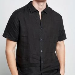 Ανδρικό λινό πουκάμισο FUNKY BUDDHA μαύρο -Πλεκτά-Ζακέτες Εκπτώσεις 7007162.0 0001 5 funky buddha ανδρικό λινό πουκάμισο funky buddha μαύρο x1000
