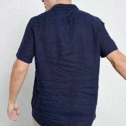 Ανδρικό λινό πουκάμισο FUNKY BUDDHA μπλε -Πλεκτά-Ζακέτες Εκπτώσεις 7007163.0 0001 4 funky buddha ανδρικό λινό πουκάμισο funky buddha μπλε x1000