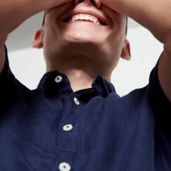 Ανδρικό λινό πουκάμισο FUNKY BUDDHA μπλε -Πλεκτά-Ζακέτες Εκπτώσεις 7007163.0 0001 5 funky buddha ανδρικό λινό πουκάμισο funky buddha μπλε x1000