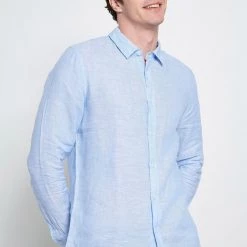 Ανδρικό λινό πουκάμισο FUNKY BUDDHA μπλε -Πλεκτά-Ζακέτες Εκπτώσεις 7007165.0 0001 3 funky buddha ανδρικό λινό πουκάμισο funky buddha μπλε x1000