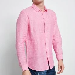 Ανδρικό λινό πουκάμισο FUNKY BUDDHA ροζ -Πλεκτά-Ζακέτες Εκπτώσεις 7007166.0 0001 3 funky buddha ανδρικό λινό πουκάμισο funky buddha ροζ x1000