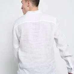 Ανδρικό λινό πουκάμισο FUNKY BUDDHA λευκό -Πλεκτά-Ζακέτες Εκπτώσεις 7007167.0 0001 3 funky buddha ανδρικό λινό πουκάμισο funky buddha λευκό x1000