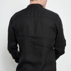 Ανδρικό λινό πουκάμισο FUNKY BUDDHA μαύρο -Πλεκτά-Ζακέτες Εκπτώσεις 7007168.0 0001 4 funky buddha ανδρικό λινό πουκάμισο funky buddha μαύρο x1000