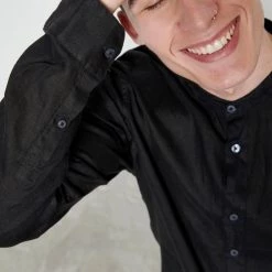 Ανδρικό λινό πουκάμισο FUNKY BUDDHA μαύρο -Πλεκτά-Ζακέτες Εκπτώσεις 7007168.0 0001 5 funky buddha ανδρικό λινό πουκάμισο funky buddha μαύρο x1000