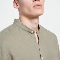 Ανδρικό λινό πουκάμισο FUNKY BUDDHA χακί -Πλεκτά-Ζακέτες Εκπτώσεις 7007169.0 0001 3 funky buddha ανδρικό λινό πουκάμισο funky buddha χακί x1000