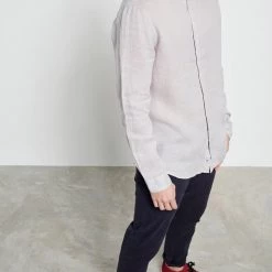 Ανδρικό λινό πουκάμισο FUNKY BUDDHA μπεζ