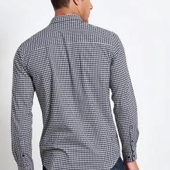 Ανδρικό μακρυμάνικο πουκάμισο FUNKY BUDDHA καρό λευκό μαύρο -Πλεκτά-Ζακέτες Εκπτώσεις 7007192.0 0001 4 funky buddha ανδρικό μακρυμάνικο πουκάμισο funky buddha καρό λευκό μαύρο x1000