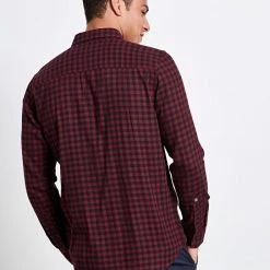 Ανδρικό μακρυμάνικο πουκάμισο FUNKY BUDDHA καρό μπορντό -Πλεκτά-Ζακέτες Εκπτώσεις 7007193.0 0001 5 funky buddha ανδρικό μακρυμάνικο πουκάμισο funky buddha καρό μπορντό x1000