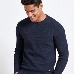 Ανδρική πλεκτή μπλούζα FUNKY BUDDHA μπλε -Πλεκτά-Ζακέτες Εκπτώσεις 7007225.0 0001 2 funky buddha ανδρική πλεκτή μπλούζα funky buddha μπλε x1000