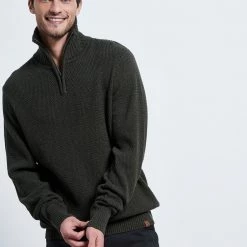 Ανδρικό πλεκτό FUNKY BUDDHA χακί -Πλεκτά-Ζακέτες Εκπτώσεις 7007230.0 0001 4 funky buddha ανδρικό πλεκτό funky buddha χακί x1000