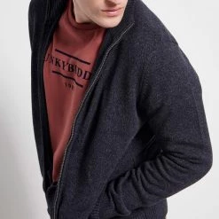 Ανδρική πλεκτή ζακέτα FUNKY BUDDHA μπλε