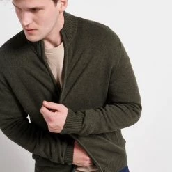 Ανδρική πλεκτή ζακέτα FUNKY BUDDHA χακί -Πλεκτά-Ζακέτες Εκπτώσεις 7007235.0 0001 3 funky buddha ανδρική πλεκτή ζακέτα funky buddha χακί x1000