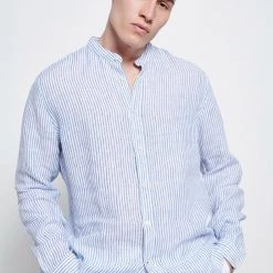 Ανδρικό πουκάμισο FUNKY BUDDHA ριγέ λευκό μπλε