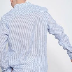 Ανδρικό πουκάμισο FUNKY BUDDHA ριγέ λευκό μπλε -Πλεκτά-Ζακέτες Εκπτώσεις 7007258.0 0001 3 funky buddha ανδρικό πουκάμισο funky buddha ριγέ λευκό μπλε x1000