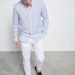 Ανδρικό πουκάμισο FUNKY BUDDHA ριγέ λευκό μπλε -Πλεκτά-Ζακέτες Εκπτώσεις 7007258.0 0001 4 funky buddha ανδρικό πουκάμισο funky buddha ριγέ λευκό μπλε x1000