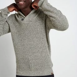 Ανδρική πλεκτή μπλούζα FUNKY BUDDHA γκρι