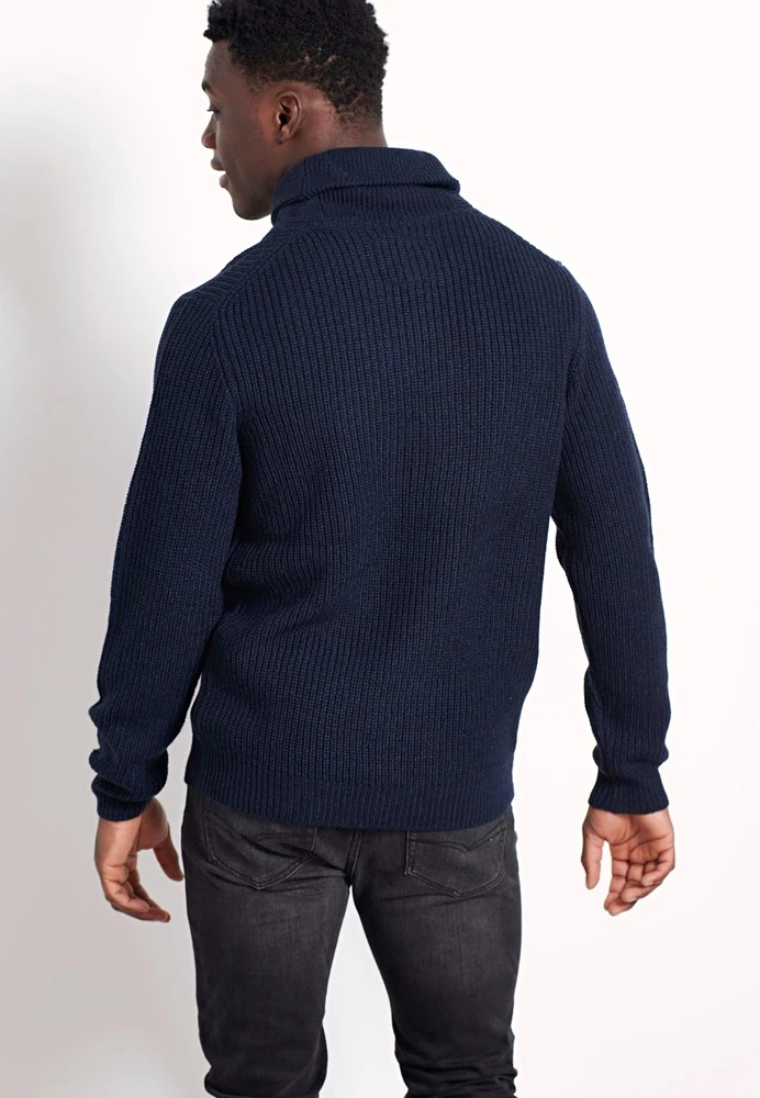 Ανδρική πλεκτή μπλούζα FUNKY BUDDHA μπλε 7 Ανδρική πλεκτή μπλούζα FUNKY BUDDHA μπλε - Image 5