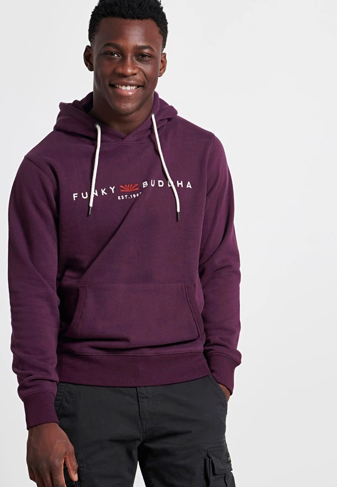 Ανδρική φούτερ μπλούζα FUNKY BUDDHA μωβ 3 Ανδρική φούτερ μπλούζα FUNKY BUDDHA μωβ