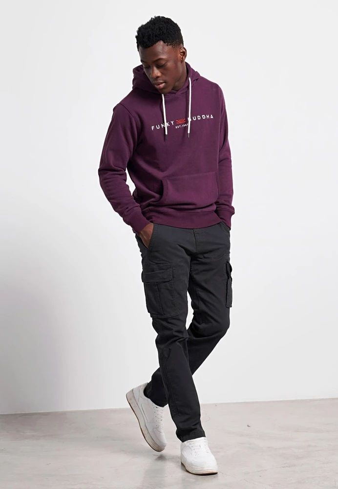Ανδρική φούτερ μπλούζα FUNKY BUDDHA μωβ 4 Ανδρική φούτερ μπλούζα FUNKY BUDDHA μωβ - Image 2