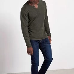 Ανδρική πλεκτή μπλούζα FUNKY BUDDHA λαδί