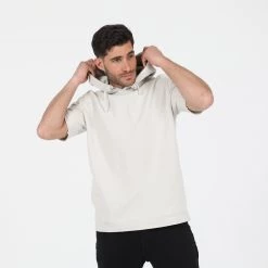 Ανδρική κοντομάνικη φούτερ μπλούζα DIRTY LAUNDRY OVERSIZED S/SLEEVE HOODIE λευκή